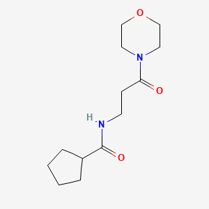 molecular formula C13H22N2O3 B7574679 N-(3-morpholin-4-yl-3-oxopropyl)cyclopentanecarboxamide 
