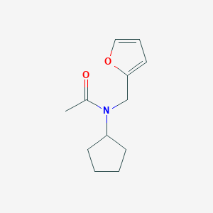 molecular formula C12H17NO2 B7574706 N-cyclopentyl-N-(furan-2-ylmethyl)acetamide 