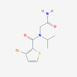 molecular formula C10H13BrN2O2S B7574710 N-(2-amino-2-oxoethyl)-3-bromo-N-propan-2-ylthiophene-2-carboxamide 