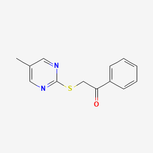 molecular formula C13H12N2OS B7574720 2-(5-Methylpyrimidin-2-yl)sulfanyl-1-phenylethanone 