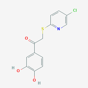 molecular formula C13H10ClNO3S B7574734 2-(5-Chloropyridin-2-yl)sulfanyl-1-(3,4-dihydroxyphenyl)ethanone 