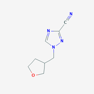 molecular formula C8H10N4O B7574741 1-(Oxolan-3-ylmethyl)-1,2,4-triazole-3-carbonitrile 