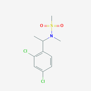 molecular formula C10H13Cl2NO2S B7574743 N-[1-(2,4-dichlorophenyl)ethyl]-N-methylmethanesulfonamide 