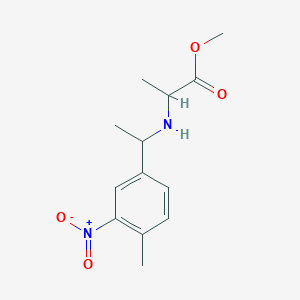 molecular formula C13H18N2O4 B7574750 Methyl 2-[1-(4-methyl-3-nitrophenyl)ethylamino]propanoate 