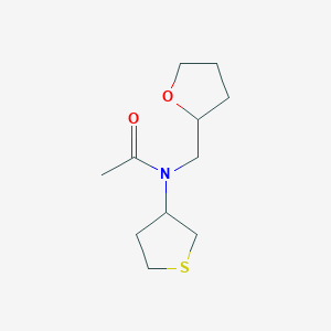 molecular formula C11H19NO2S B7574760 N-(oxolan-2-ylmethyl)-N-(thiolan-3-yl)acetamide 