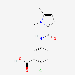 molecular formula C14H13ClN2O3 B7574781 2-Chloro-5-[(1,5-dimethylpyrrole-2-carbonyl)amino]benzoic acid 