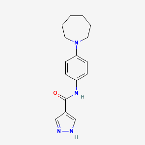 molecular formula C16H20N4O B7574795 N-[4-(azepan-1-yl)phenyl]-1H-pyrazole-4-carboxamide 