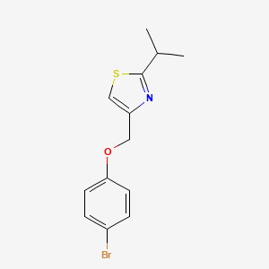 molecular formula C13H14BrNOS B7574812 4-[(4-Bromophenoxy)methyl]-2-propan-2-yl-1,3-thiazole 