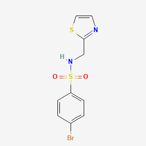 molecular formula C10H9BrN2O2S2 B7574816 4-bromo-N-(1,3-thiazol-2-ylmethyl)benzenesulfonamide 