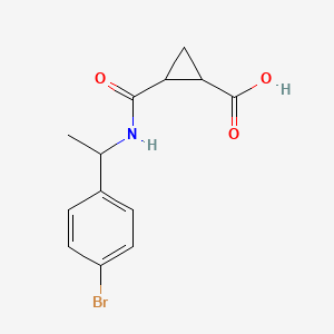 molecular formula C13H14BrNO3 B7574819 2-[1-(4-Bromophenyl)ethylcarbamoyl]cyclopropane-1-carboxylic acid 