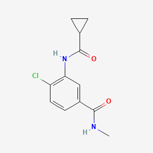 molecular formula C12H13ClN2O2 B7574827 4-chloro-3-(cyclopropanecarbonylamino)-N-methylbenzamide 