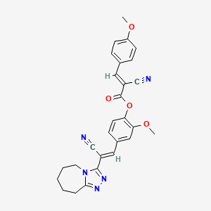molecular formula C28H25N5O4 B7574847 [4-[(E)-2-cyano-2-(6,7,8,9-tetrahydro-5H-[1,2,4]triazolo[4,3-a]azepin-3-yl)ethenyl]-2-methoxyphenyl] (E)-2-cyano-3-(4-methoxyphenyl)prop-2-enoate 