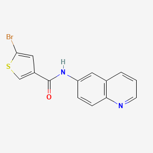 molecular formula C14H9BrN2OS B7574863 5-bromo-N-quinolin-6-ylthiophene-3-carboxamide 