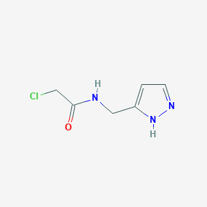 molecular formula C6H8ClN3O B7574869 2-chloro-N-(1H-pyrazol-5-ylmethyl)acetamide 