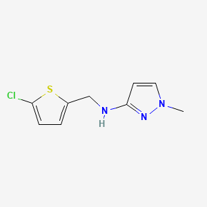 molecular formula C9H10ClN3S B7574893 n-((5-Chlorothiophen-2-yl)methyl)-1-methyl-1h-pyrazol-3-amine 