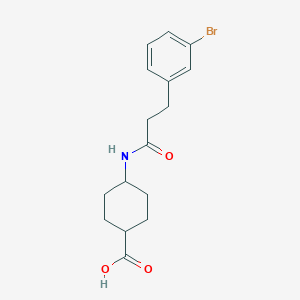 molecular formula C16H20BrNO3 B7574907 4-[3-(3-Bromophenyl)propanoylamino]cyclohexane-1-carboxylic acid 