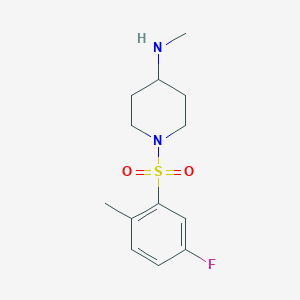 molecular formula C13H19FN2O2S B7574945 1-(5-fluoro-2-methylphenyl)sulfonyl-N-methylpiperidin-4-amine 