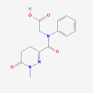 molecular formula C14H15N3O4 B7574954 2-(N-(1-methyl-6-oxo-4,5-dihydropyridazine-3-carbonyl)anilino)acetic acid 