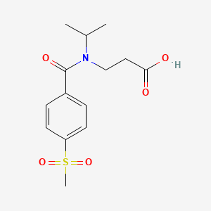 molecular formula C14H19NO5S B7574963 3-[(4-Methylsulfonylbenzoyl)-propan-2-ylamino]propanoic acid 