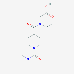 molecular formula C14H25N3O4 B7574973 2-[[1-(Dimethylcarbamoyl)piperidine-4-carbonyl]-propan-2-ylamino]acetic acid 