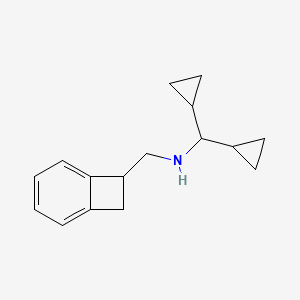 molecular formula C16H21N B7574991 N-(7-bicyclo[4.2.0]octa-1,3,5-trienylmethyl)-1,1-dicyclopropylmethanamine 