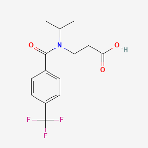 molecular formula C14H16F3NO3 B7574992 3-[Propan-2-yl-[4-(trifluoromethyl)benzoyl]amino]propanoic acid 