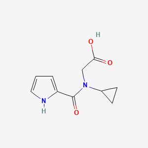molecular formula C10H12N2O3 B7575004 2-[cyclopropyl(1H-pyrrole-2-carbonyl)amino]acetic acid 