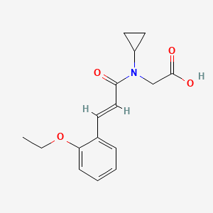 molecular formula C16H19NO4 B7575025 2-[cyclopropyl-[(E)-3-(2-ethoxyphenyl)prop-2-enoyl]amino]acetic acid 
