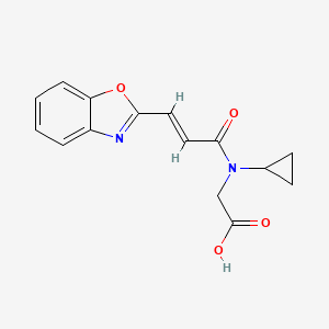 molecular formula C15H14N2O4 B7575034 2-[[(E)-3-(1,3-benzoxazol-2-yl)prop-2-enoyl]-cyclopropylamino]acetic acid 