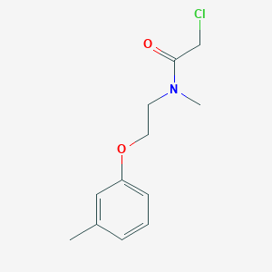 molecular formula C12H16ClNO2 B7575074 2-chloro-N-methyl-N-[2-(3-methylphenoxy)ethyl]acetamide 