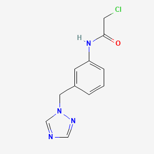 molecular formula C11H11ClN4O B7575091 2-chloro-N-[3-(1,2,4-triazol-1-ylmethyl)phenyl]acetamide 