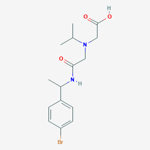 molecular formula C15H21BrN2O3 B7575097 2-[[2-[1-(4-Bromophenyl)ethylamino]-2-oxoethyl]-propan-2-ylamino]acetic acid 
