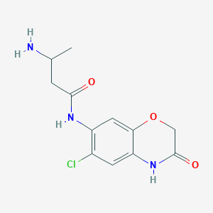 molecular formula C12H14ClN3O3 B7575104 3-amino-N-(6-chloro-3-oxo-4H-1,4-benzoxazin-7-yl)butanamide 