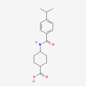 molecular formula C17H23NO3 B7575112 4-[(4-Propan-2-ylbenzoyl)amino]cyclohexane-1-carboxylic acid 