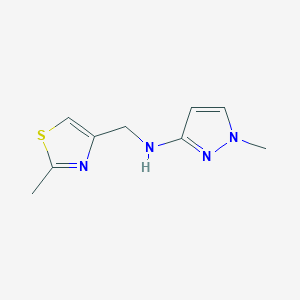 molecular formula C9H12N4S B7575114 1-methyl-N-[(2-methyl-1,3-thiazol-4-yl)methyl]pyrazol-3-amine 