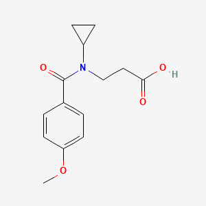 molecular formula C14H17NO4 B7575130 3-[Cyclopropyl-(4-methoxybenzoyl)amino]propanoic acid 