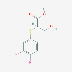 molecular formula C9H8F2O3S B7575138 2-(3,4-Difluorophenyl)sulfanyl-3-hydroxypropanoic acid 