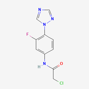 molecular formula C10H8ClFN4O B7575144 2-chloro-N-[3-fluoro-4-(1,2,4-triazol-1-yl)phenyl]acetamide 