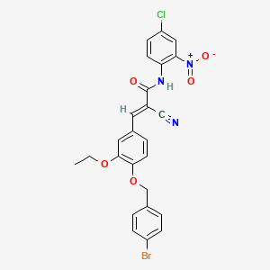 molecular formula C25H19BrClN3O5 B7575147 (E)-3-[4-[(4-bromophenyl)methoxy]-3-ethoxyphenyl]-N-(4-chloro-2-nitrophenyl)-2-cyanoprop-2-enamide 