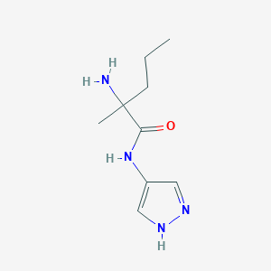 molecular formula C9H16N4O B7575190 2-amino-2-methyl-N-(1H-pyrazol-4-yl)pentanamide 