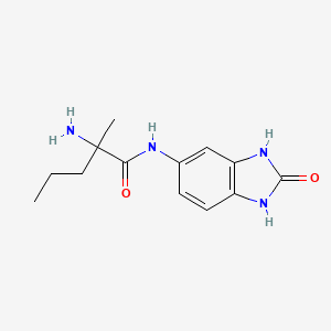 molecular formula C13H18N4O2 B7575205 2-amino-2-methyl-N-(2-oxo-1,3-dihydrobenzimidazol-5-yl)pentanamide 