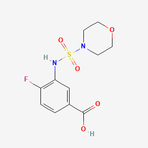 molecular formula C11H13FN2O5S B7575210 4-Fluoro-3-(morpholin-4-ylsulfonylamino)benzoic acid 