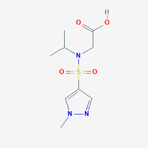 molecular formula C9H15N3O4S B7575218 2-[(1-Methylpyrazol-4-yl)sulfonyl-propan-2-ylamino]acetic acid 
