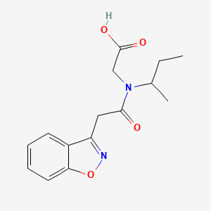 molecular formula C15H18N2O4 B7575240 2-[[2-(1,2-Benzoxazol-3-yl)acetyl]-butan-2-ylamino]acetic acid 