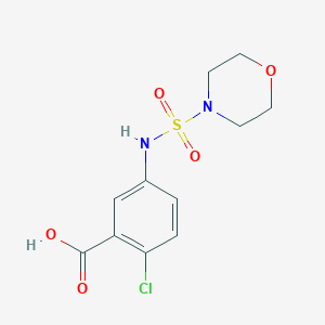 molecular formula C11H13ClN2O5S B7575258 2-Chloro-5-(morpholin-4-ylsulfonylamino)benzoic acid 