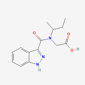 molecular formula C14H17N3O3 B7575266 2-[butan-2-yl(1H-indazole-3-carbonyl)amino]acetic acid 