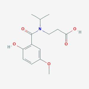 molecular formula C14H19NO5 B7575295 3-[(2-Hydroxy-5-methoxybenzoyl)-propan-2-ylamino]propanoic acid 