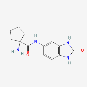 molecular formula C13H16N4O2 B7575324 1-amino-N-(2-oxo-1,3-dihydrobenzimidazol-5-yl)cyclopentane-1-carboxamide 