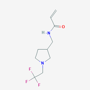 molecular formula C10H15F3N2O B7575332 N-{[1-(2,2,2-trifluoroethyl)pyrrolidin-3-yl]methyl}prop-2-enamide 