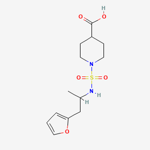 molecular formula C13H20N2O5S B7575355 1-[1-(Furan-2-yl)propan-2-ylsulfamoyl]piperidine-4-carboxylic acid 